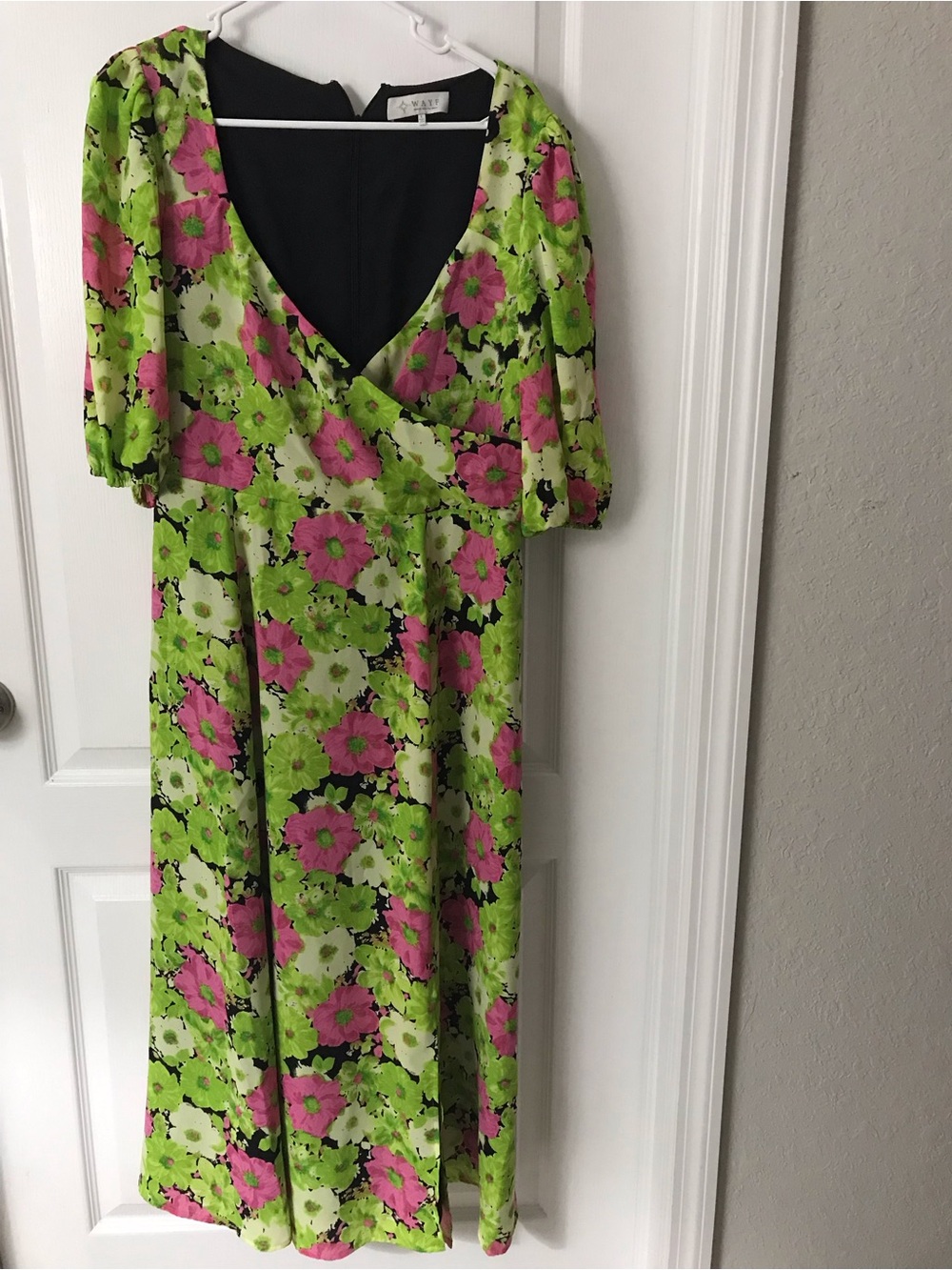 Wayf Lime & Pink Floral Maxi Dress